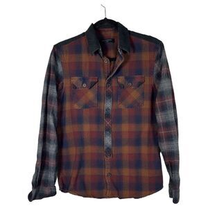 AllSaints All Saints Stanton Plaid Check Contrast Sleeve Button Shirt Men's XS